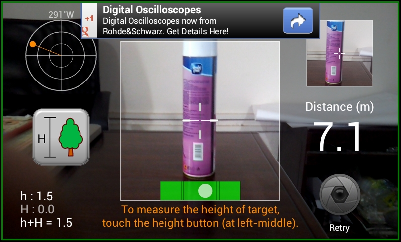 Measure height and distance from mobile