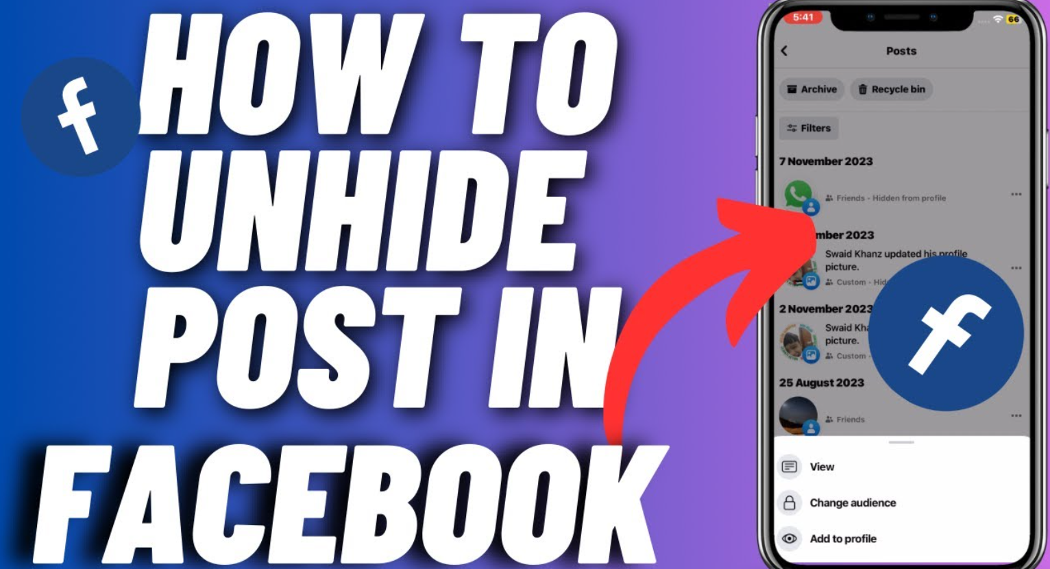 How to unhide a Facebook post